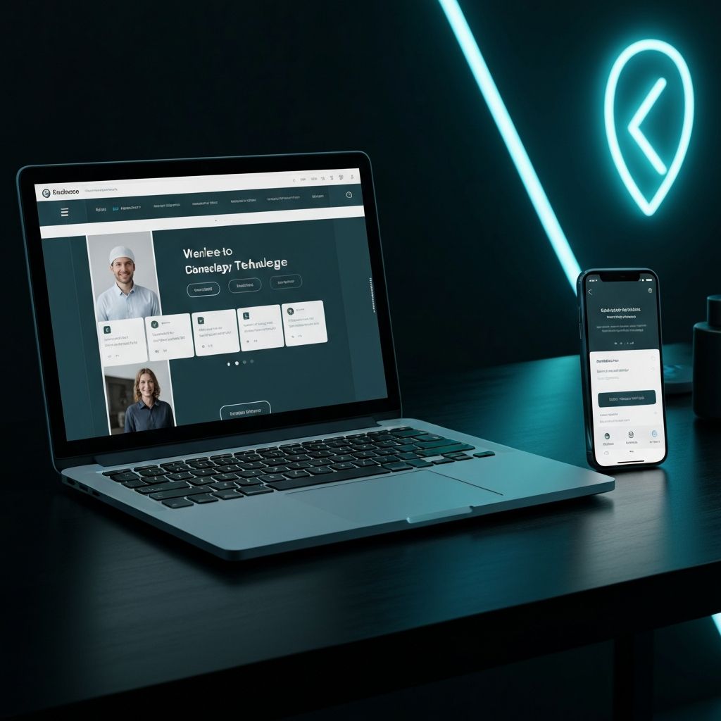 Modern business website and app mockup